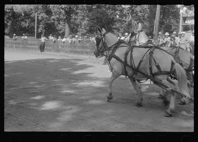 [Untitled photo, possibly related to: Weight-pulling contest, county…, Ohio, 1938