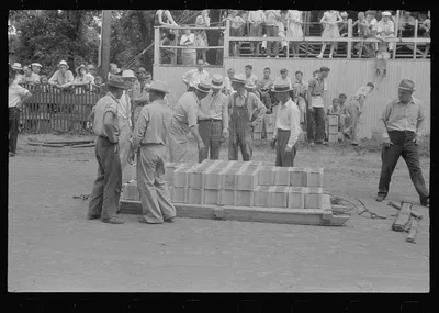 Weight-pulling contest, county fair, central Ohio, 1938