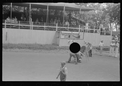 [Untitled photo, possibly related to: Grandstand at county fair in…, Ohio, 1938
