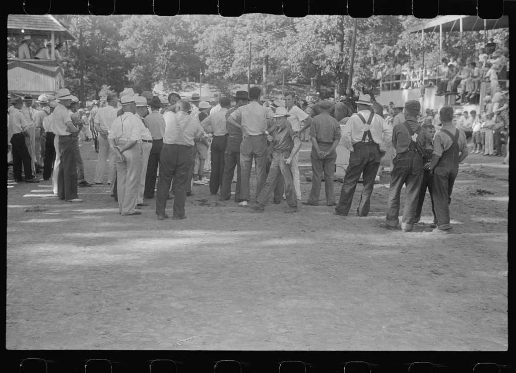 Spectators at county fair in central Ohio, 1938