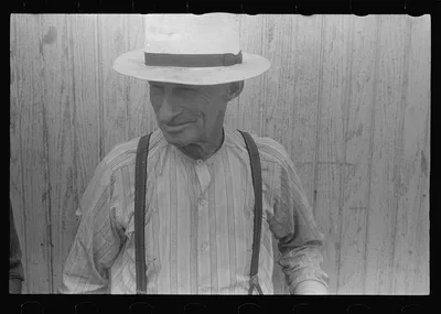 Farmer at public auction, central Ohio, 1938