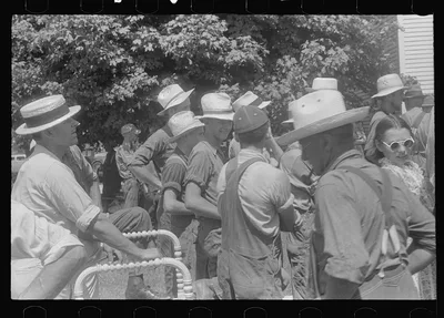 [Untitled photo, possibly related to: Public auction in central Ohio], 1938