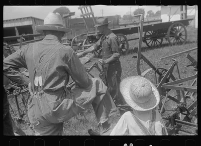 [Untitled photo, possibly related to: Farmers at public auction,…, Ohio, 1938