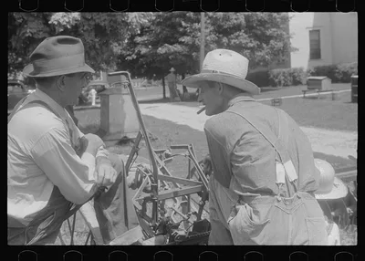 [Untitled photo, possibly related to: Farmers at public auction,…, Ohio, 1938