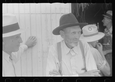 Farmers at public auction, central Ohio, 1938