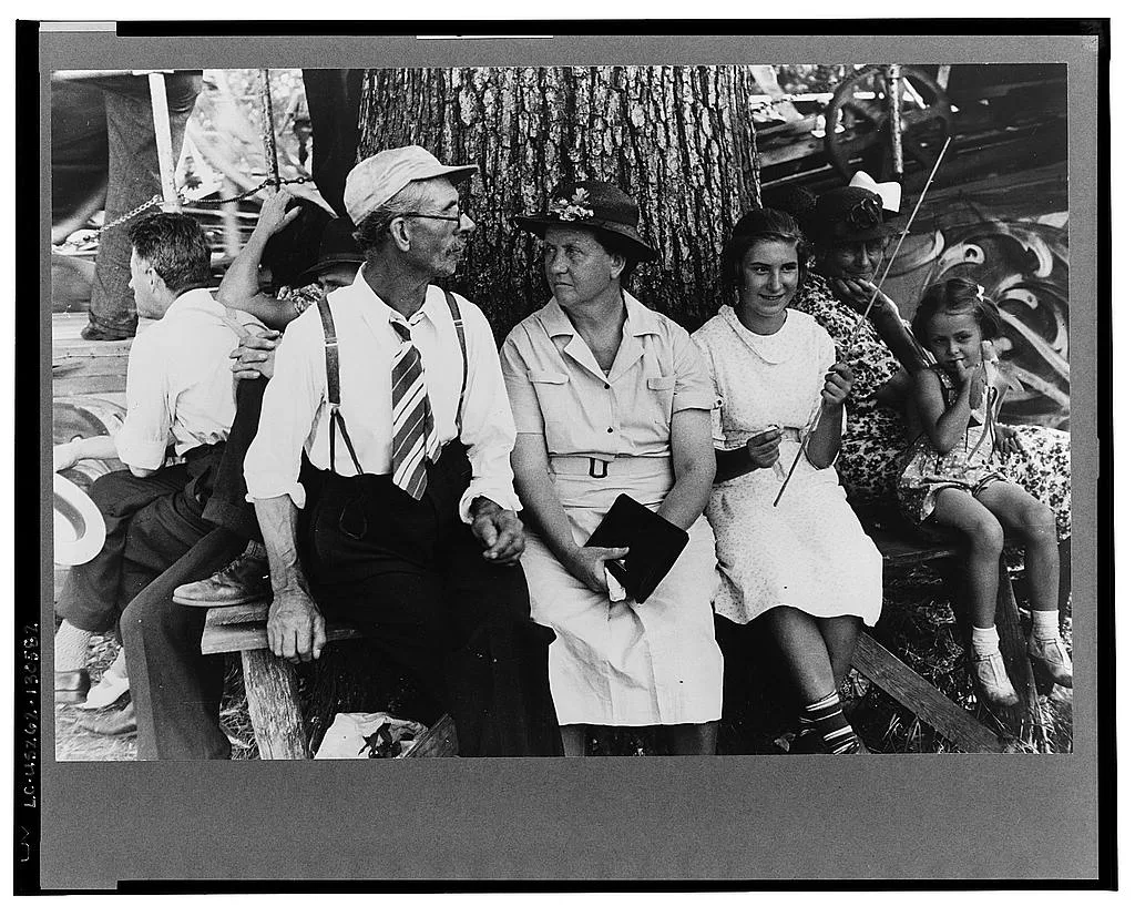 Farmpeople at fair in central Ohio, 1938