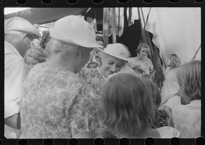 [Untitled photo, possibly related to: Spectators at county fair,…, Ohio, 1938
