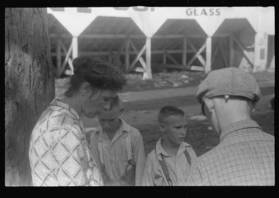 [Untitled photo, possibly related to: Amphitheatre, county fair,…, Ohio, 1938