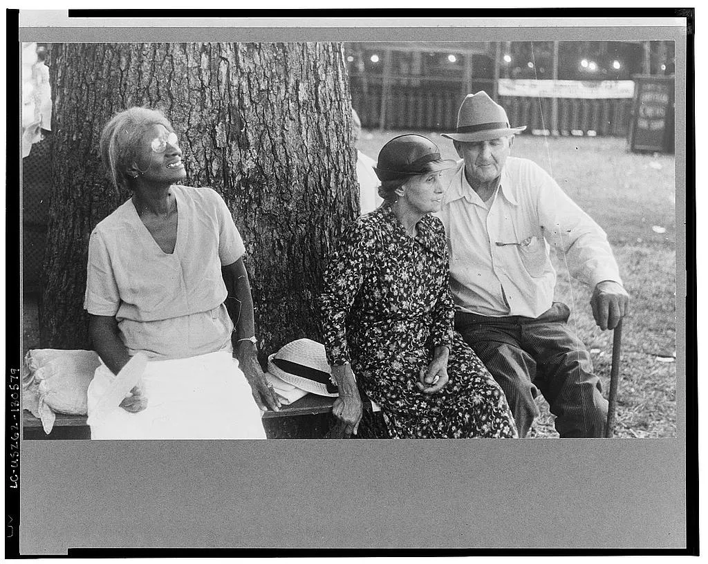 Farmpeople at county fair in central Ohio, 1938