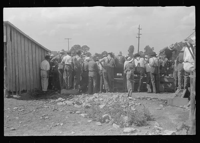 [Untitled photo, possibly related to: Farmers at public auction,…, Ohio, 1938