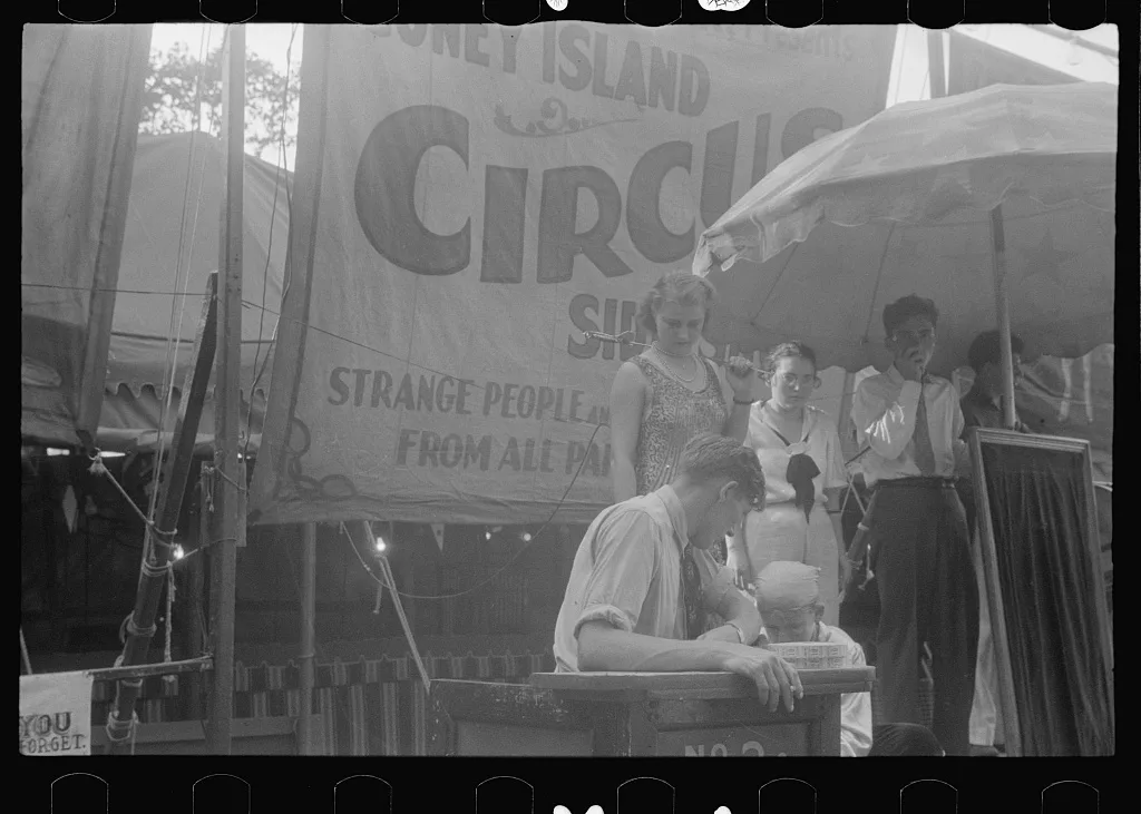 [Untitled photo, possibly related to: Selling tickets to the…, Ohio, 1938