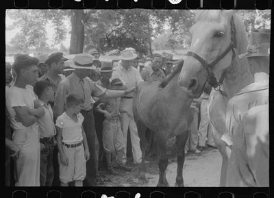 [Untitled photo, possibly related to: Public auction in central Ohio], 1938